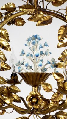 Gold-Plated Metal Flowers Wall Light, 1940s-NGU-1786895