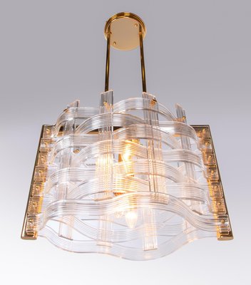 Gold Plated Nastri Murano Glass Chandelier from Venini, Italy-DEK-932441