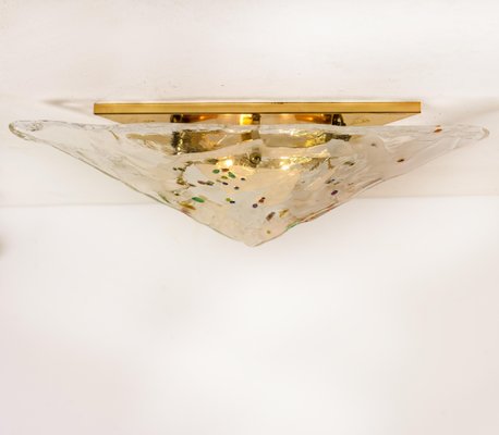 Gold-Plated Pyramide Flush Mount by Venini, Italy, 1980s-VDW-680996