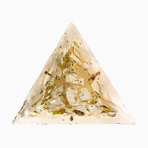 Gold-Plated Pyramide Flush Mount by Venini, Italy, 1980s-VDW-680996