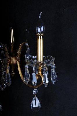 Gold-Plated Sconces, 20th Century, Set of 2-FLW-1402131