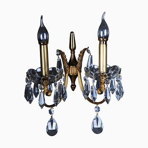 Gold-Plated Sconces, 20th Century, Set of 2-FLW-1402131