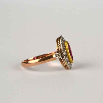 Gold Ring with Ruby-AOU-1815376