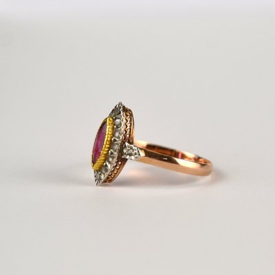 Gold Ring with Ruby-AOU-1815376