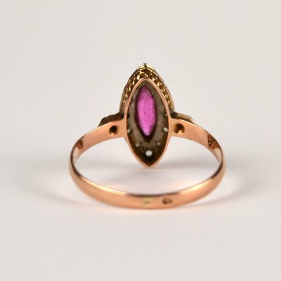 Gold Ring with Ruby-AOU-1815376