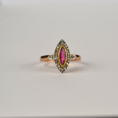 Gold Ring with Ruby-AOU-1815376