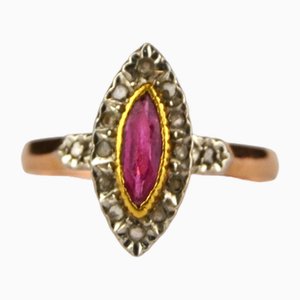 Gold Ring with Ruby-AOU-1815376