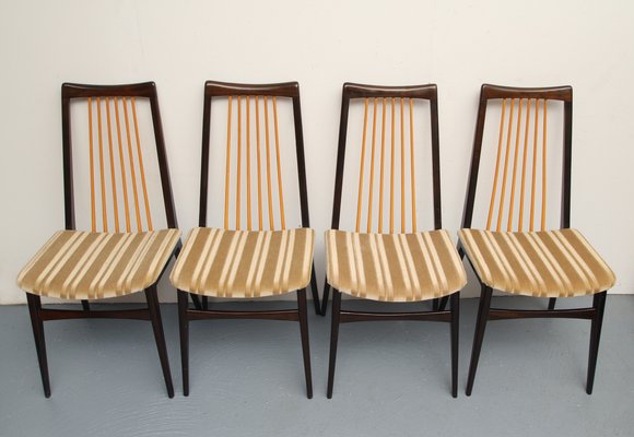 Gold Velour Chairs, 1950s, Set of 4-PF-1183316