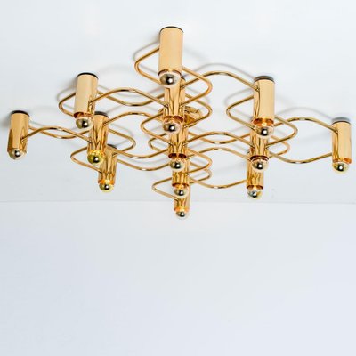 Gold Wall Light attributed to Sciolari, 1970s-VDW-1804762