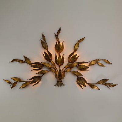 Gold Wall Sconce by Hans Kögl, Germany, 1970s-ASK-1793002