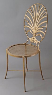 Gold Wheat Chair by S. Salvadori, Florence, 1960s-ESB-1784384