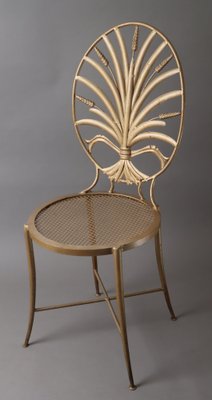 Gold Wheat Chair by S. Salvadori, Florence, 1960s-ESB-1784384