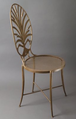 Gold Wheat Chair by S. Salvadori, Florence, 1960s-ESB-1784384