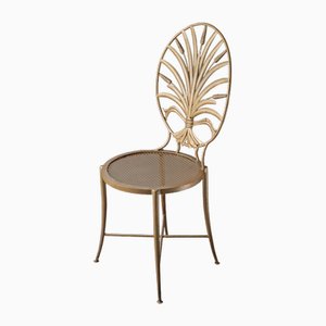 Gold Wheat Chair by S. Salvadori, Florence, 1960s-ESB-1784384