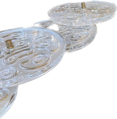 Golden and White Wall Lights in Murano Glass, 1970, Set of 2-ICD-1435823