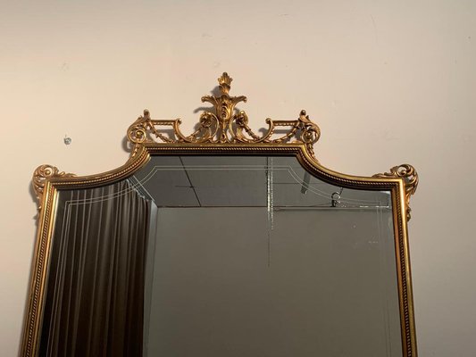 Golden Back Mirror with Parallel Lines, 1950s-IJR-1410927