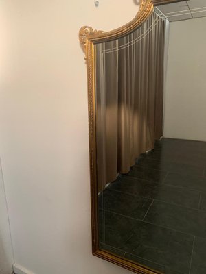 Golden Back Mirror with Parallel Lines, 1950s-IJR-1410927