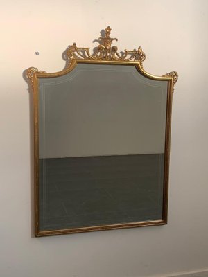 Golden Back Mirror with Parallel Lines, 1950s-IJR-1410927