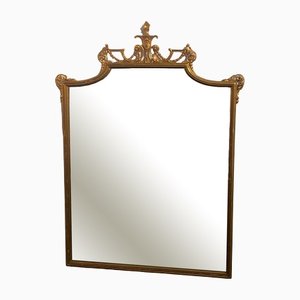 Golden Back Mirror with Parallel Lines, 1950s-IJR-1410927