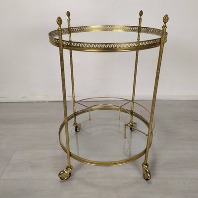 Golden Brass Bar Trolley, 1970s-EAD-2034478