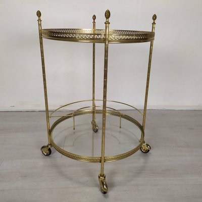 Golden Brass Bar Trolley, 1970s-EAD-2034478