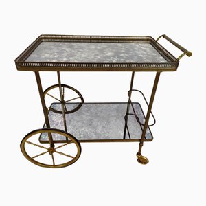 Golden Brass Serving Cart, 1950s-EAD-1816191