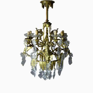 Golden Bronze Chandelier With Winged Sphinxes-WSV-711091