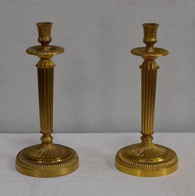 Golden Bronze Torches, Early 20th Century, Set of 2-RVK-1032820