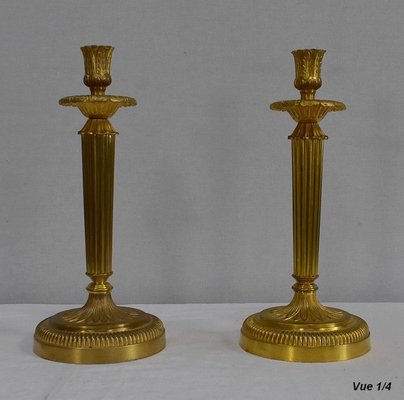 Golden Bronze Torches, Early 20th Century, Set of 2-RVK-1032820