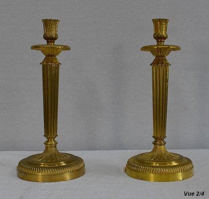 Golden Bronze Torches, Early 20th Century, Set of 2-RVK-1032820