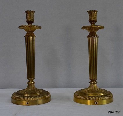 Golden Bronze Torches, Early 20th Century, Set of 2-RVK-1032820