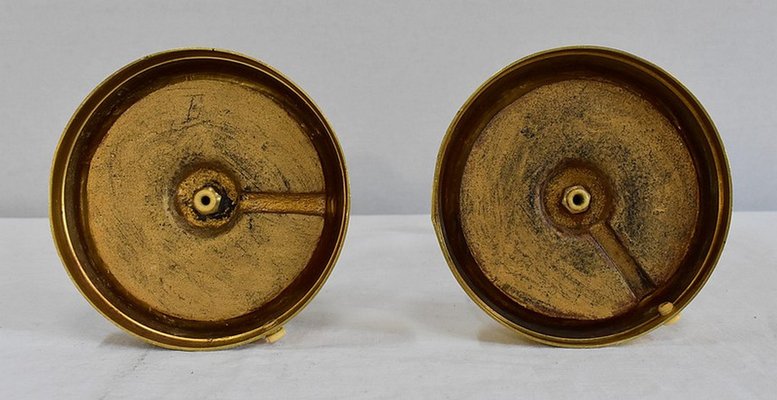 Golden Bronze Torches, Early 20th Century, Set of 2-RVK-1032820