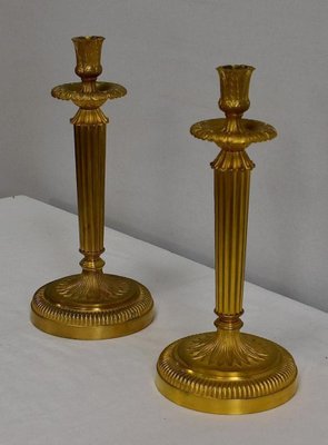 Golden Bronze Torches, Early 20th Century, Set of 2-RVK-1032820