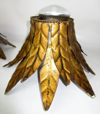 Golden Ceiling Lamps, 1950s, Set of 2-ZVO-568318