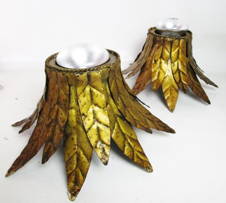 Golden Ceiling Lamps, 1950s, Set of 2-ZVO-568318