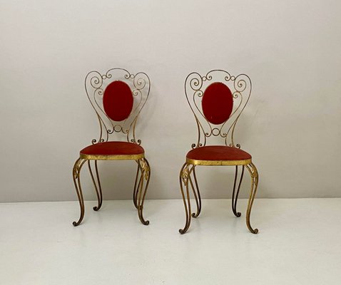 Golden Chairs, 1950s, Set of 2-LKT-1299545