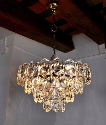 Golden Cut Glass Chandelier from Kinkeldey, Germany, 1970s-EJE-1373642