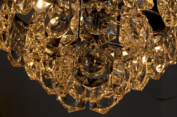 Golden Cut Glass Chandelier from Kinkeldey, Germany, 1970s-EJE-1373642