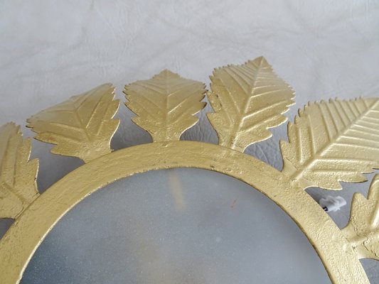 Golden Floral Ceiling Lamp, 1970s-POM-708198