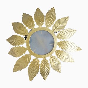 Golden Floral Ceiling Lamp, 1970s-POM-708198