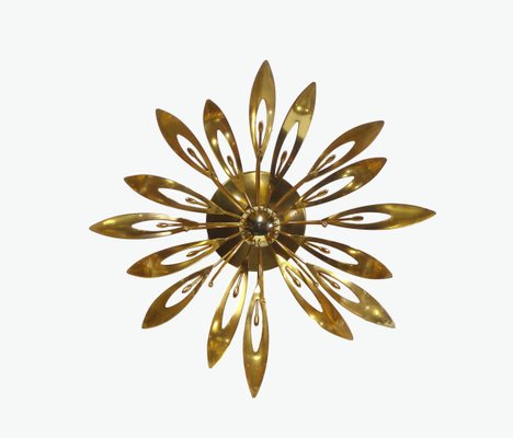 Golden Flower Sconces, 1970s, Set of 2-DQG-836208