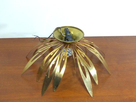 Golden Flower Sconces, 1970s, Set of 2-DQG-836208