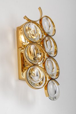 Golden Gilded Brass and Crystal Sconces by Palwa, Germany, 1960s, Set of 2-UGR-1244750