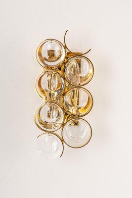 Golden Gilded Brass and Crystal Sconces by Palwa, Germany, 1960s, Set of 2-UGR-1244750