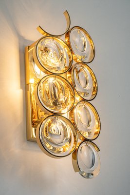 Golden Gilded Brass and Crystal Sconces by Palwa, Germany, 1960s, Set of 2-UGR-1244750