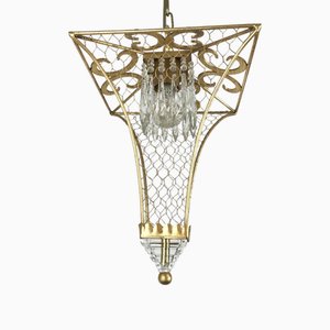 Golden Iron and Crystal Lantern 1 Light from Banci, 1980s-TBU-2016664