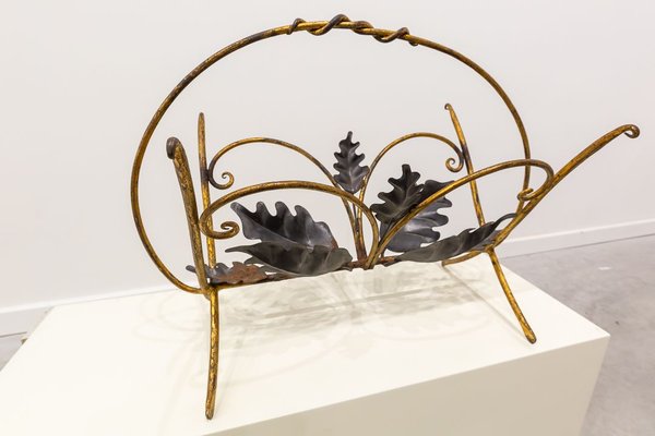 Golden Iron Magazine Rack, 1950s-UJE-630732