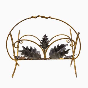 Golden Iron Magazine Rack, 1950s-UJE-630732