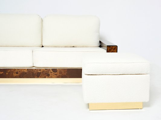 Golden Lacquer and Brass Curly Sofa from Maison Jansen, 1970s-YJA-1098579