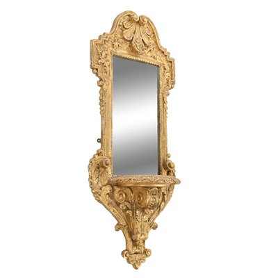 Golden Mirror with Shelf-NQ-1721220